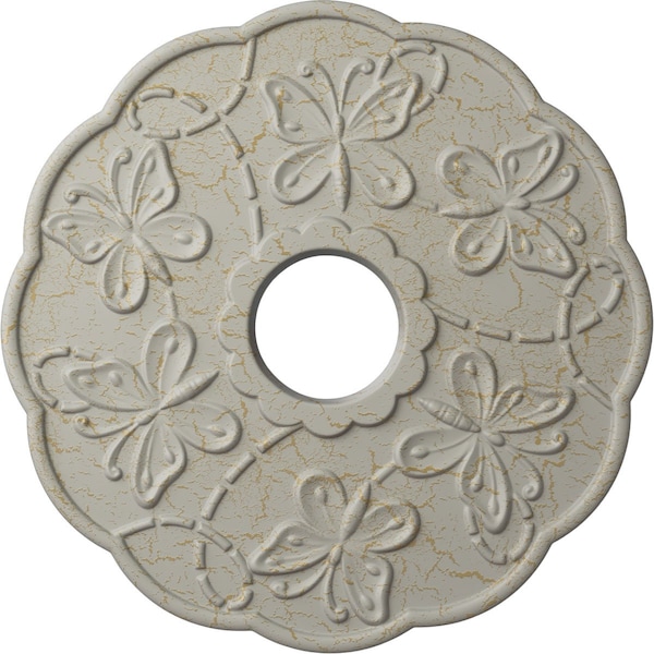 Ekena Millwork Terrones Butterfly Medallion (Canopies up to 3 7/8"), 17 7/8"OD x 3 7/8"ID x 1"P, Pot of Cream CM17TSPCC - main
